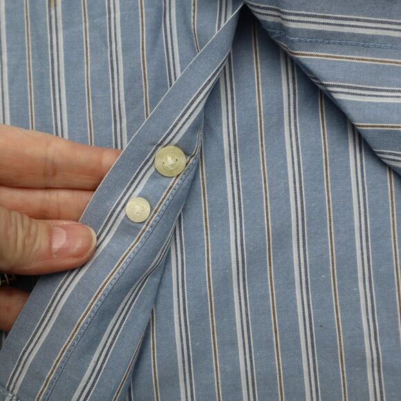 Chaps Shirt Mens 2XT Blue White Stripe Button Down Long Sleeve - Picture 12 of 16